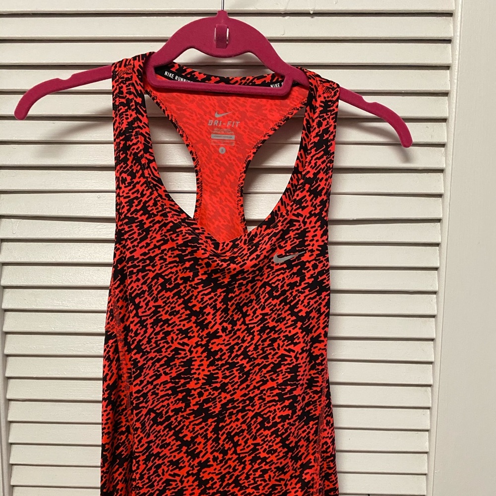 Nike Dri-Fit tank top.  Red & Black. Small
